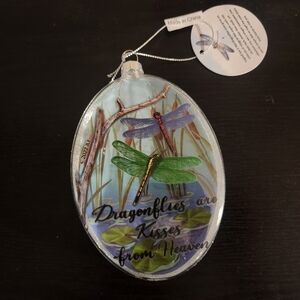 Bronner Dragonflies Kisses Are Heaven Ornament New Glass